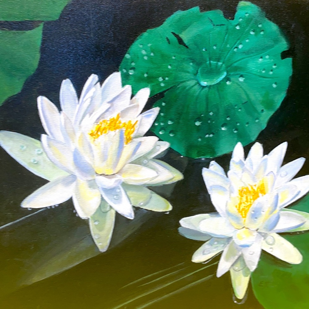 Vintage original acrylic painting on canvas